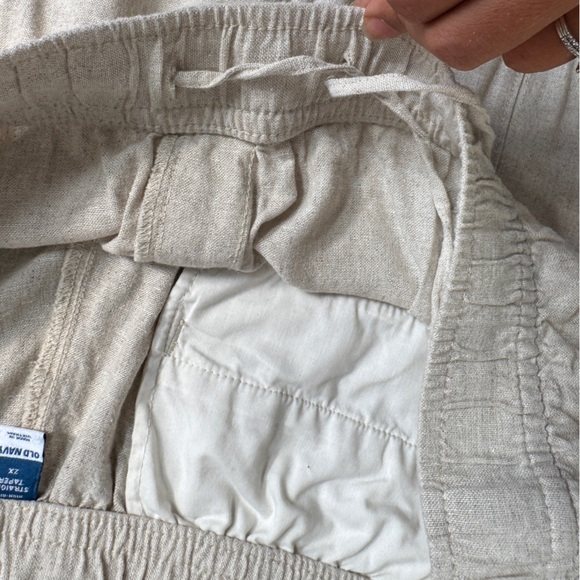 Old Navy Pants‎ Womens Ivory High- Rise Straight Leg Taper Linen Pants Size 2X - Picture 3 of 13